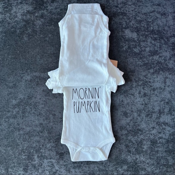 NWT Rae Dunn Fall Short Sleeve Onesies - Picture 3 of 5